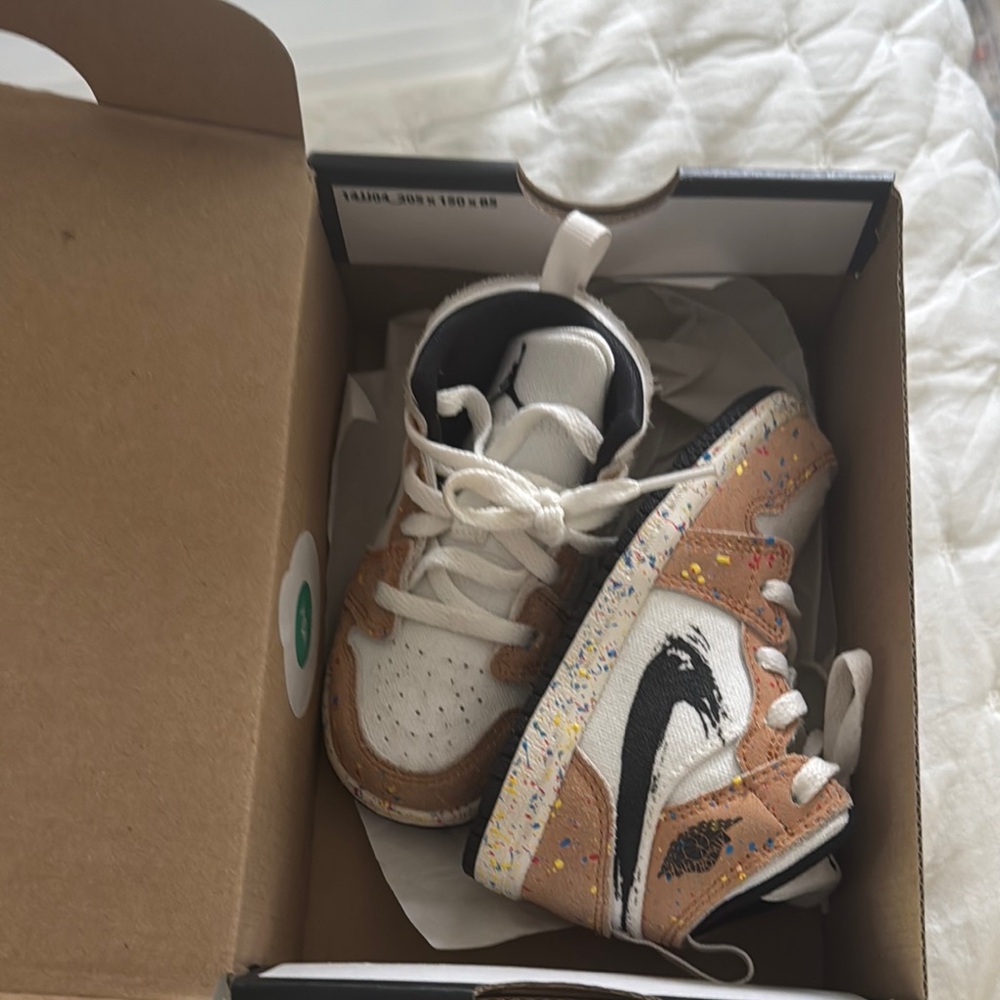 Jordan Kids Sneakers with Black and Tan Highlights